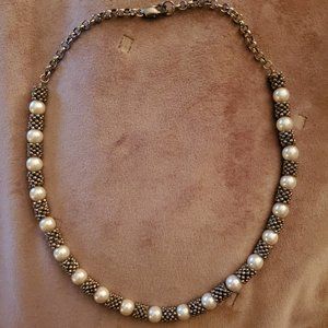 Pearl and Silver Bead Necklace